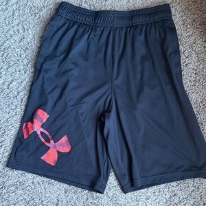 Under Armour Kids Black Shorts with Red Logo
